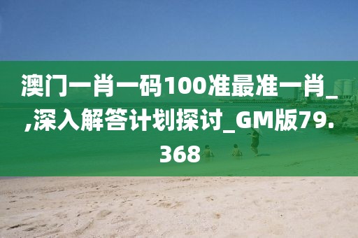 澳門一肖一碼100準最準一肖_,深入解答計劃探討_GM版79.368