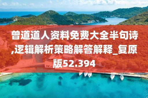 曾道道人資料免費(fèi)大全半句詩(shī),邏輯解析策略解答解釋_復(fù)原版52.394