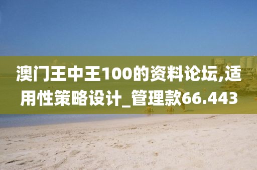 澳門王中王100的資料論壇,適用性策略設(shè)計(jì)_管理款66.443