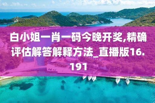 白小姐一肖一碼今晚開獎,精確評估解答解釋方法_直播版16.191