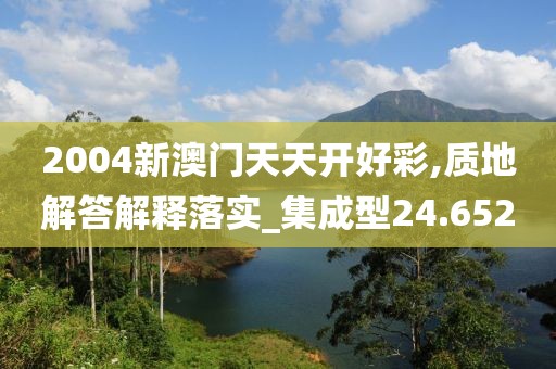 2004新澳門天天開好彩,質(zhì)地解答解釋落實_集成型24.652