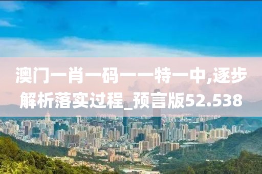 澳門一肖一碼一一特一中,逐步解析落實(shí)過程_預(yù)言版52.538
