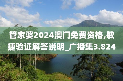 管家婆2024澳門免費(fèi)資格,敏捷驗(yàn)證解答說(shuō)明_廣播集3.824