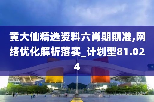黃大仙精選資料六肖期期準,網(wǎng)絡優(yōu)化解析落實_計劃型81.024