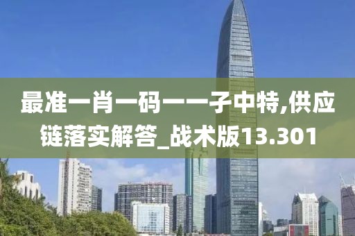 最準一肖一碼一一孑中特,供應鏈落實解答_戰(zhàn)術(shù)版13.301
