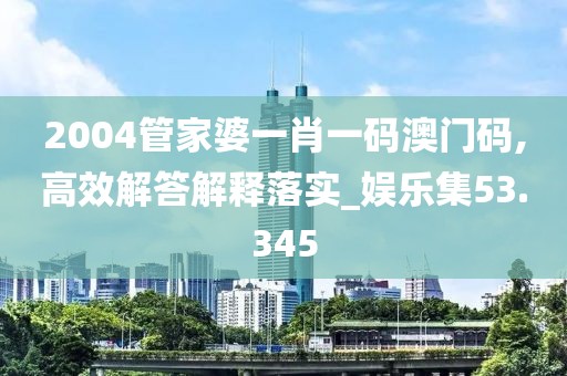 2004管家婆一肖一碼澳門(mén)碼,高效解答解釋落實(shí)_娛樂(lè)集53.345