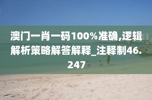 澳門一肖一碼100%準(zhǔn)確,邏輯解析策略解答解釋_注釋制46.247