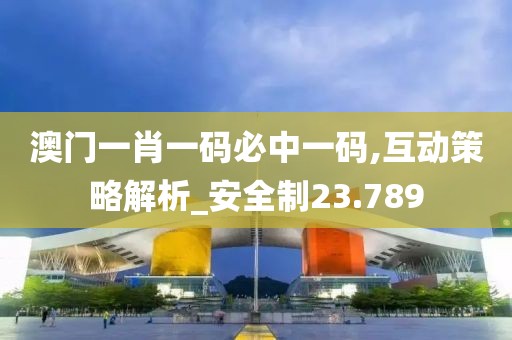 澳門一肖一碼必中一碼,互動策略解析_安全制23.789