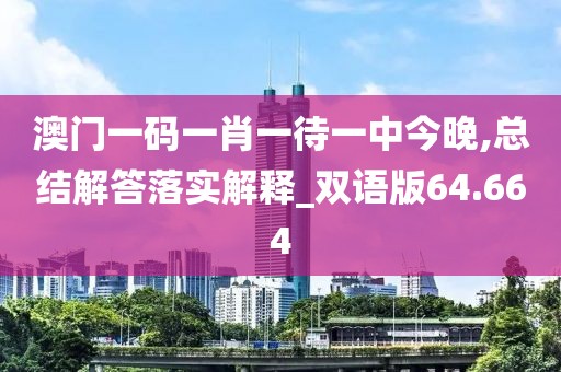 澳門一碼一肖一待一中今晚,總結(jié)解答落實解釋_雙語版64.664