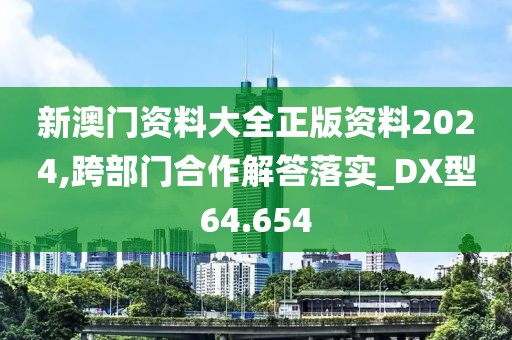 新澳門資料大全正版資料2024,跨部門合作解答落實_DX型64.654