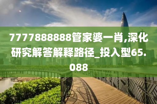 7777888888管家婆一肖,深化研究解答解釋路徑_投入型65.088