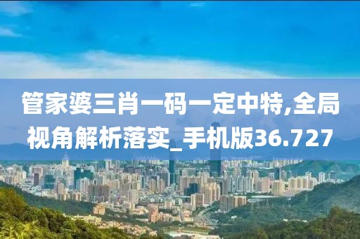 管家婆三肖一碼一定中特,全局視角解析落實(shí)_手機(jī)版36.727
