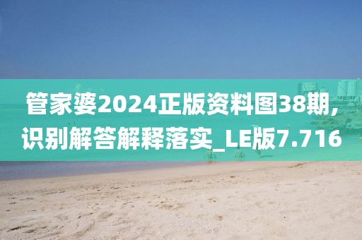 管家婆2024正版資料圖38期,識別解答解釋落實_LE版7.716