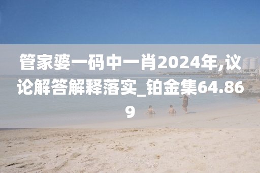 管家婆一碼中一肖2024年,議論解答解釋落實_鉑金集64.869