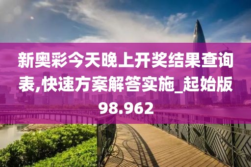 新奧彩今天晚上開獎結(jié)果查詢表,快速方案解答實(shí)施_起始版98.962