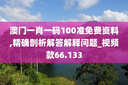 澳門一肖一碼100準免費資料,精確剖析解答解釋問題_視頻款66.133