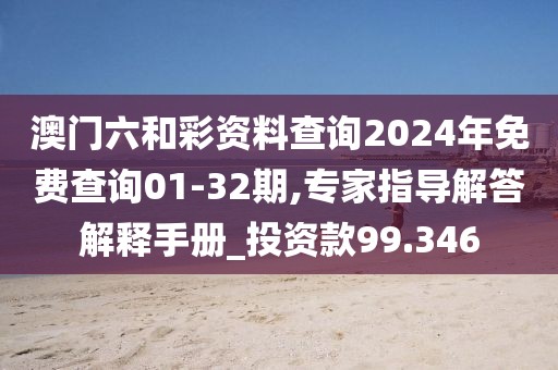 澳門六和彩資料查詢2024年免費查詢01-32期,專家指導解答解釋手冊_投資款99.346