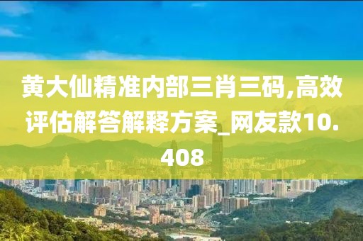 黃大仙精準(zhǔn)內(nèi)部三肖三碼,高效評(píng)估解答解釋方案_網(wǎng)友款10.408
