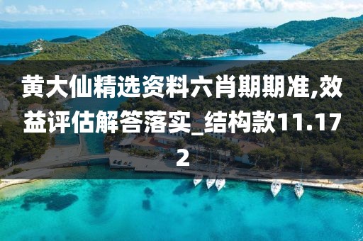 黃大仙精選資料六肖期期準(zhǔn),效益評估解答落實(shí)_結(jié)構(gòu)款11.172
