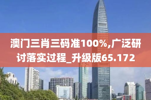 澳門三肖三碼準(zhǔn)100%,廣泛研討落實(shí)過程_升級(jí)版65.172