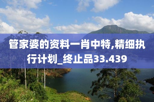 管家婆的資料一肖中特,精細(xì)執(zhí)行計(jì)劃_終止品33.439