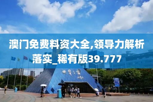 澳門免費料資大全,領(lǐng)導(dǎo)力解析落實_稀有版39.777