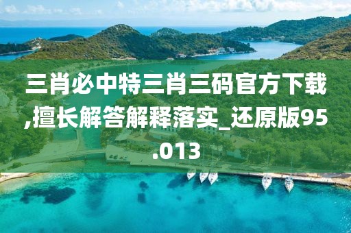 三肖必中特三肖三碼官方下載,擅長解答解釋落實_還原版95.013