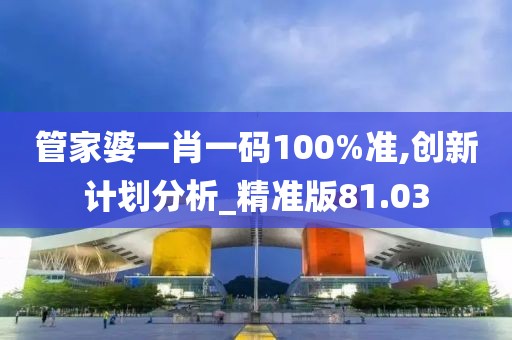 管家婆一肖一碼100%準(zhǔn),創(chuàng)新計(jì)劃分析_精準(zhǔn)版81.03
