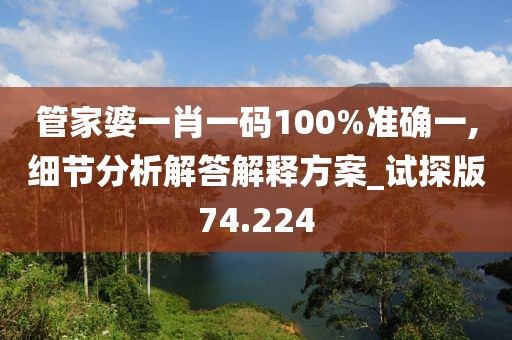 管家婆一肖一碼100%準(zhǔn)確一,細(xì)節(jié)分析解答解釋方案_試探版74.224