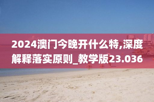 2024澳門今晚開什么特,深度解釋落實原則_教學(xué)版23.036