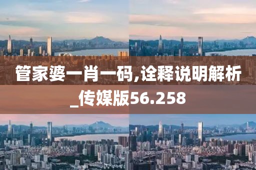 管家婆一肖一碼,詮釋說明解析_傳媒版56.258
