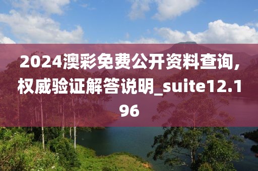 2024澳彩免費公開資料查詢,權威驗證解答說明_suite12.196