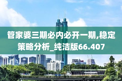 管家婆三期必內(nèi)必開一期,穩(wěn)定策略分析_純潔版66.407