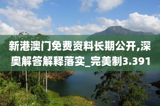 新港澳門免費資料長期公開,深奧解答解釋落實_完美制3.391