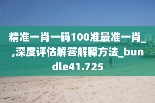 精準(zhǔn)一肖一碼100準(zhǔn)最準(zhǔn)一肖_,深度評(píng)估解答解釋方法_bundle41.725
