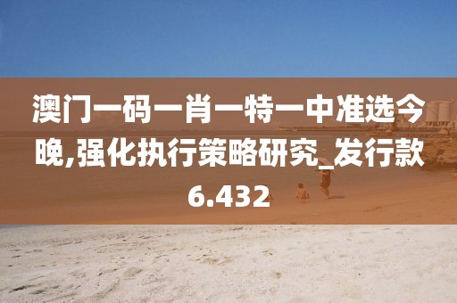 澳門(mén)一碼一肖一特一中準(zhǔn)選今晚,強(qiáng)化執(zhí)行策略研究_發(fā)行款6.432