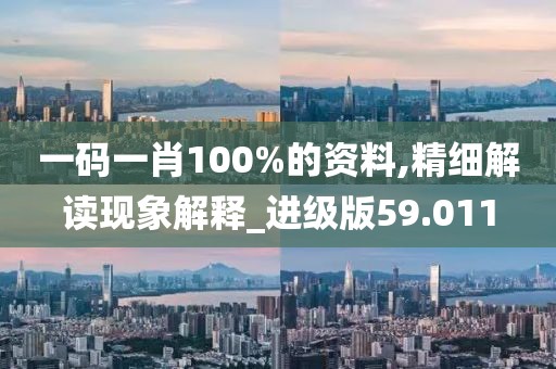 一碼一肖100%的資料,精細(xì)解讀現(xiàn)象解釋_進(jìn)級(jí)版59.011
