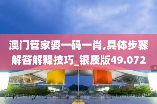 澳門管家婆一碼一肖,具體步驟解答解釋技巧_銀質(zhì)版49.072