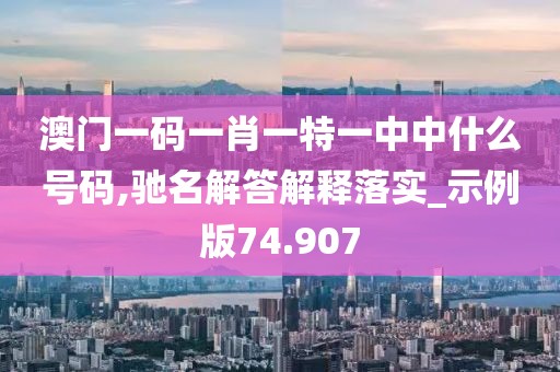 澳門一碼一肖一特一中中什么號碼,馳名解答解釋落實(shí)_示例版74.907