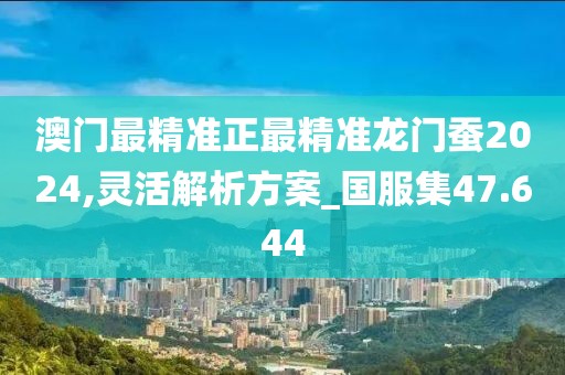 澳門最精準(zhǔn)正最精準(zhǔn)龍門蠶2024,靈活解析方案_國(guó)服集47.644