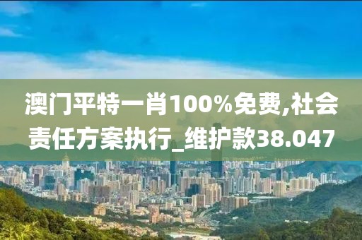澳門平特一肖100%免費,社會責(zé)任方案執(zhí)行_維護款38.047