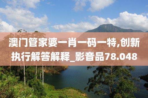 澳門管家婆一肖一碼一特,創(chuàng)新執(zhí)行解答解釋_影音品78.048