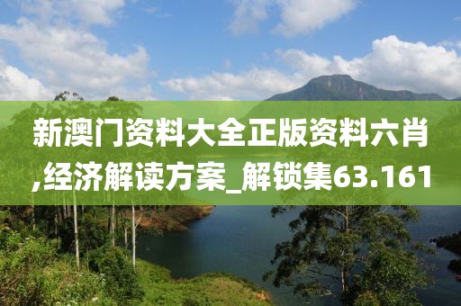 新澳門資料大全正版資料六肖,經(jīng)濟解讀方案_解鎖集63.161
