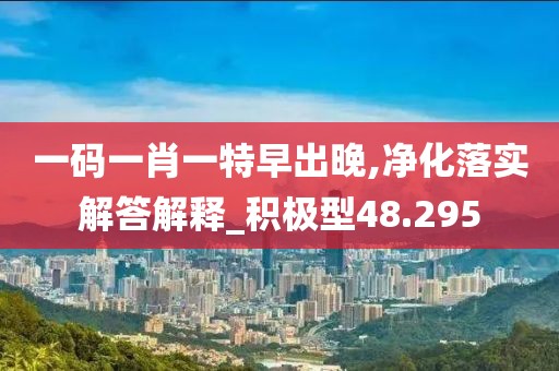 一碼一肖一特早出晚,凈化落實解答解釋_積極型48.295