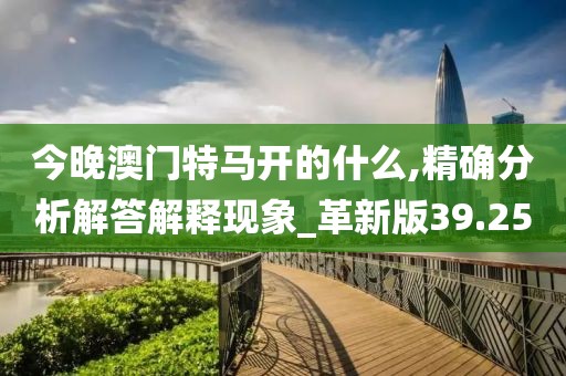 今晚澳門特馬開的什么,精確分析解答解釋現(xiàn)象_革新版39.25
