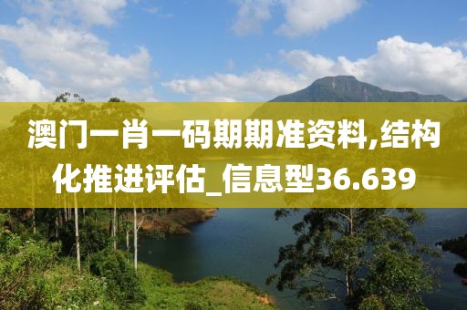 澳門一肖一碼期期準資料,結構化推進評估_信息型36.639