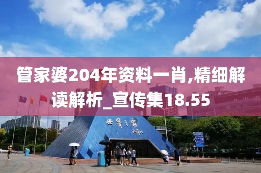 管家婆204年資料一肖,精細解讀解析_宣傳集18.55