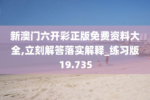 新澳門六開彩正版免費資料大全,立刻解答落實解釋_練習版19.735