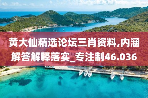 黃大仙精選論壇三肖資料,內(nèi)涵解答解釋落實_專注制46.036