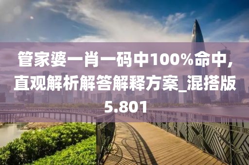 管家婆一肖一碼中100%命中,直觀解析解答解釋方案_混搭版5.801